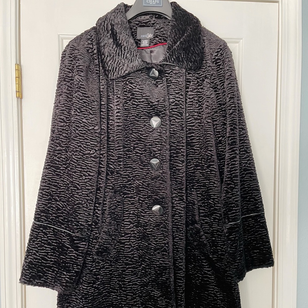 Faux fur black coat